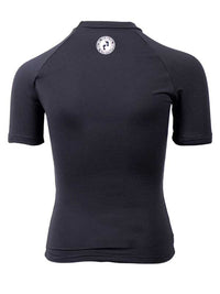 Two Bare Feet Junior Crew Neck Thermal Short Sleeve Rash Vest (Black)-XS