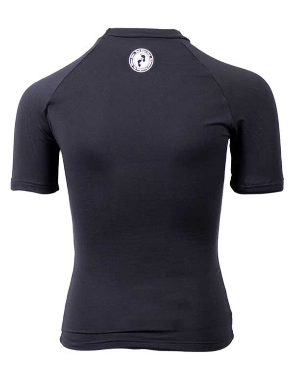 Two Bare Feet Junior Crew Neck Thermal Short Sleeve Rash Vest (Black)-XS