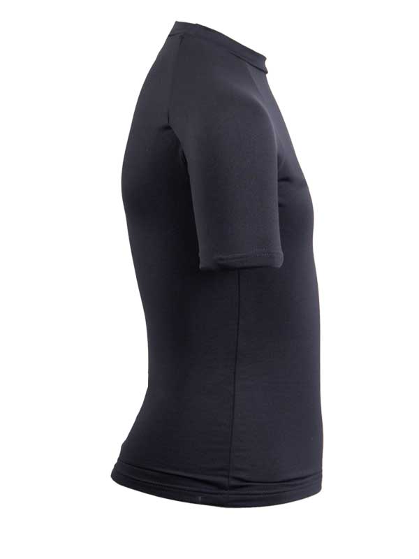 Two Bare Feet Junior Crew Neck Thermal Short Sleeve Rash Vest (Black)