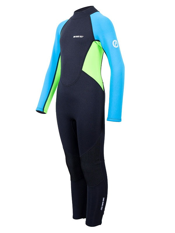Two Bare Feet Two Tone 2.5mm Full Length Junior Wetsuit (Bright Blue / Lime)