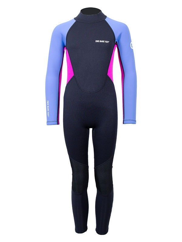 Two Bare Feet Two Tone 2.5mm Full Length Junior Wetsuit (Cornflower Blue / Raspberry)
