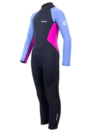 Two Bare Feet Two Tone 2.5mm Full Length Junior Wetsuit (Cornflower Blue / Raspberry)