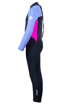 Two Bare Feet Two Tone 2.5mm Full Length Junior Wetsuit (Cornflower Blue / Raspberry)
