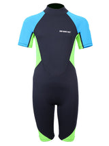 Two Bare Feet Two Tone 2.5mm Shorty Junior Wetsuit (Bright Blue / Lime)