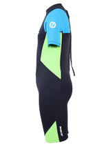 Two Bare Feet Two Tone 2.5mm Shorty Junior Wetsuit (Bright Blue / Lime)