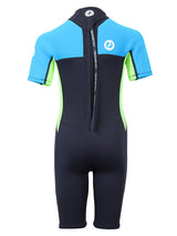 Two Bare Feet Two Tone 2.5mm Shorty Junior Wetsuit (Bright Blue / Lime)