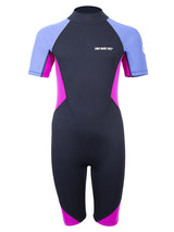 Two Bare Feet Two Tone 2.5mm Shorty Junior Wetsuit (Cornflower Blue / Raspberry)