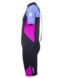 Two Bare Feet Two Tone 2.5mm Shorty Junior Wetsuit (Cornflower Blue / Raspberry)