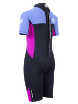 Two Bare Feet Two Tone 2.5mm Shorty Junior Wetsuit (Cornflower Blue / Raspberry)
