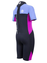 Two Bare Feet Two Tone 2.5mm Shorty Junior Wetsuit (Cornflower Blue / Raspberry)