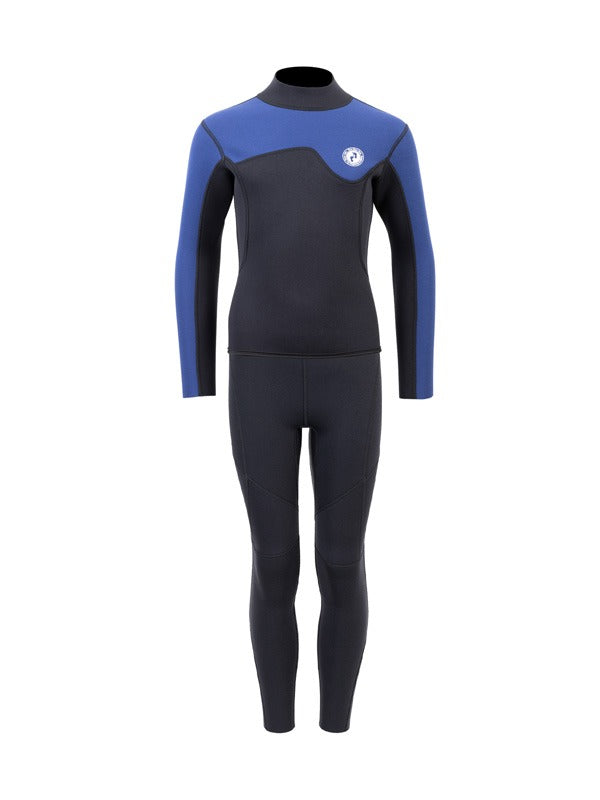 Two Bare Feet Junior Aspect 2.5mm Back Zip Jacket & Pants Set (Black/Blue)