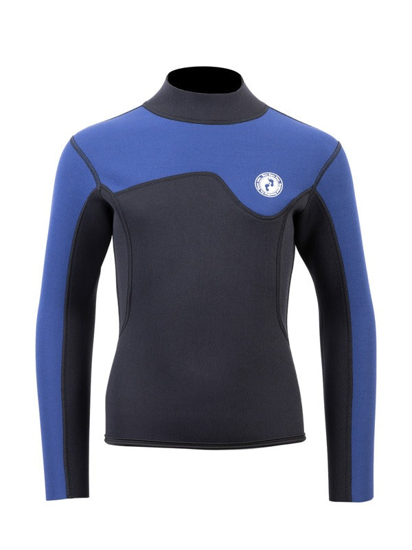 Two Bare Feet Junior Aspect 2.5mm Back Zip Jacket & Pants Set (Black/Blue)
