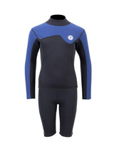 Two Bare Feet Junior Aspect 2.5mm Back Zip Jacket & Shorts Set (Black/Blue)