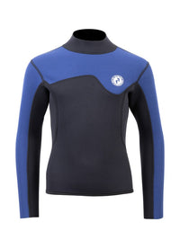 Two Bare Feet Junior Aspect 2.5mm Back Zip Jacket & Shorts Set (Black/Blue)