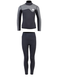 Two Bare Feet Junior Aspect 2.5mm Back Zip Jacket & Pants Set (Black/Grey)