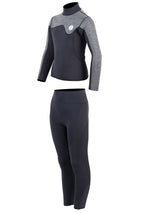 Two Bare Feet Junior Aspect 2.5mm Back Zip Jacket & Pants Set (Black/Grey)