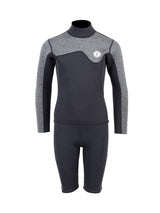 Two Bare Feet Junior Aspect 2.5mm Back Zip Jacket & Shorts Set (Black/Grey)