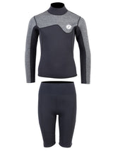 Two Bare Feet Junior Aspect 2.5mm Back Zip Jacket & Shorts Set (Black/Grey)
