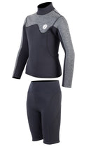 Two Bare Feet Junior Aspect 2.5mm Back Zip Jacket & Shorts Set (Black/Grey)