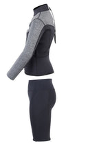 Two Bare Feet Junior Aspect 2.5mm Back Zip Jacket & Shorts Set (Black/Grey)