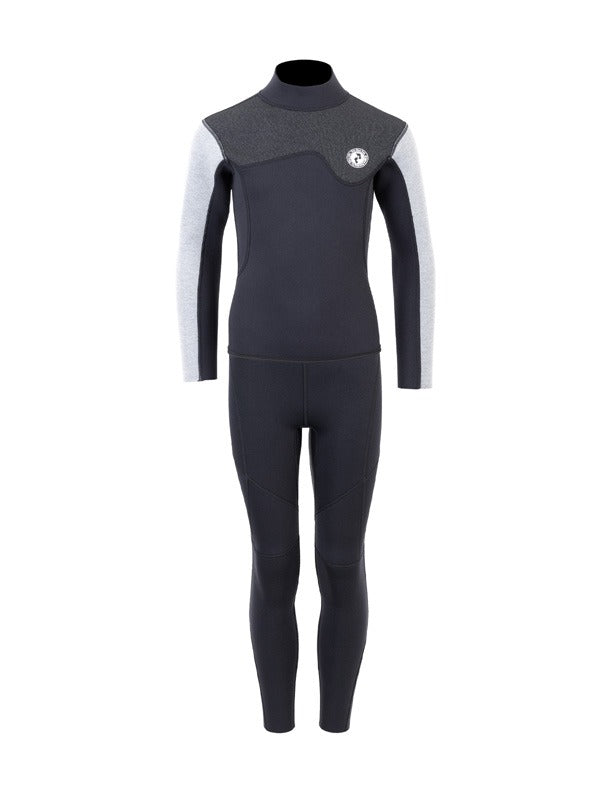 Two Bare Feet Junior Aspect 2.5mm Back Zip Jacket & Pants Set (Black/Grey/Grey)