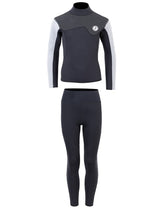 Two Bare Feet Junior Aspect 2.5mm Back Zip Jacket & Pants Set (Black/Grey/Grey)
