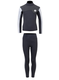 Two Bare Feet Junior Aspect 2.5mm Back Zip Jacket & Pants Set (Black/Grey/Grey)