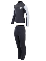 Two Bare Feet Junior Aspect 2.5mm Back Zip Jacket & Pants Set (Black/Grey/Grey)
