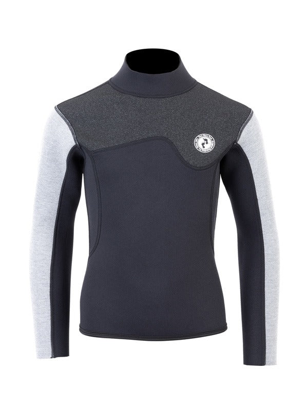Two Bare Feet Junior Aspect 2.5mm Back Zip Jacket & Pants Set (Black/Grey/Grey)