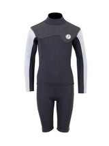 Two Bare Feet Junior Aspect 2.5mm Back Zip Jacket & Shorts Set (Black/Grey/Grey)