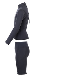 Two Bare Feet Junior Aspect 2.5mm Back Zip Jacket & Shorts Set (Black)