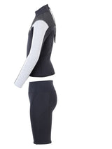 Two Bare Feet Junior Aspect 2.5mm Back Zip Jacket & Shorts Set (Black/Grey/Grey)