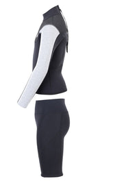 Two Bare Feet Junior Aspect 2.5mm Back Zip Jacket & Shorts Set (Black/Grey/Grey)