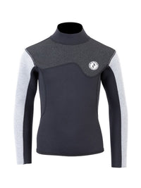 Two Bare Feet Junior Aspect 2.5mm Back Zip Jacket & Shorts Set (Black/Grey/Grey)