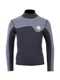 Two Bare Feet Junior Aspect 2.5mm Back Zip Jacket (Black/Grey Stripe)