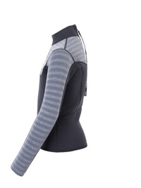 Two Bare Feet Junior Aspect 2.5mm Back Zip Jacket (Black/Grey Stripe)