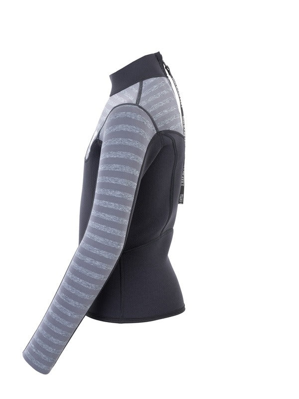 Two Bare Feet Junior Aspect 2.5mm Back Zip Jacket (Black/Grey Stripe)