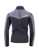 Two Bare Feet Junior Aspect Fleece Lined Zipless Thermal 2.5mm Superstretch Wetsuit Top & Shorts Set (Black/Grey Stripes)