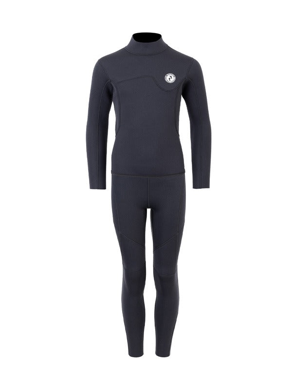 Two Bare Feet Junior Aspect 2.5mm Back Zip Jacket & Pants Set (Black)