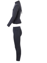 Two Bare Feet Junior Aspect 2.5mm Back Zip Jacket & Pants Set (Black)
