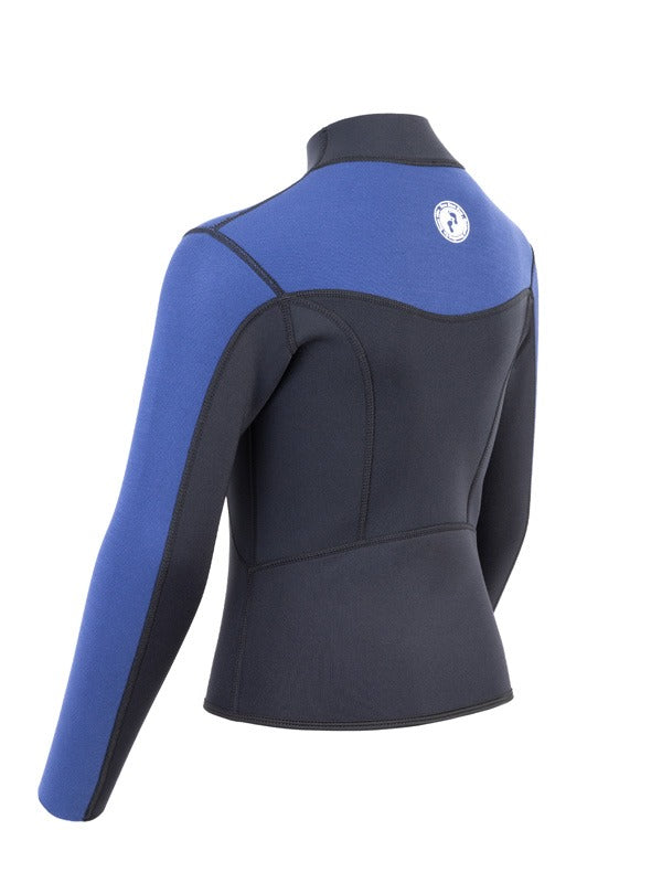 Two Bare Feet Junior Aspect Fleece Lined Zipless Thermal 2.5mm Superstretch Wetsuit Top (Black/Blue)