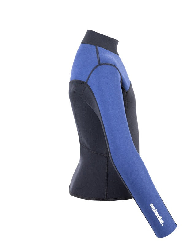 Two Bare Feet Junior Aspect Fleece Lined Zipless Thermal 2.5mm Superstretch Wetsuit Top (Black/Blue)