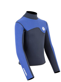 Two Bare Feet Junior Aspect Fleece Lined Zipless Thermal 2.5mm Superstretch Wetsuit Top (Black/Blue)