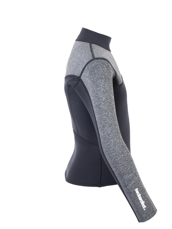 Two Bare Feet Junior Aspect Fleece Lined Zipless Thermal 2.5mm Superstretch Wetsuit Top (Black/Grey)