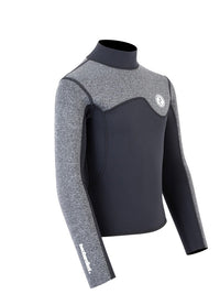 Two Bare Feet Junior Aspect Fleece Lined Zipless Thermal 2.5mm Superstretch Wetsuit Top (Black/Grey)