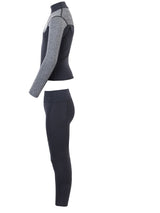 Two Bare Feet Junior Aspect Fleece Lined Zipless Thermal 2.5mm Superstretch Wetsuit Top & Pants Set (Black/Grey)