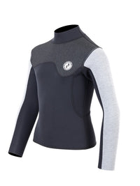Two Bare Feet Junior Aspect Fleece Lined Zipless Thermal 2.5mm Superstretch Wetsuit Top (Black/Grey/Grey)