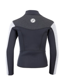 Two Bare Feet Junior Aspect Fleece Lined Zipless Thermal 2.5mm Superstretch Wetsuit Top (Black/Grey/Grey)