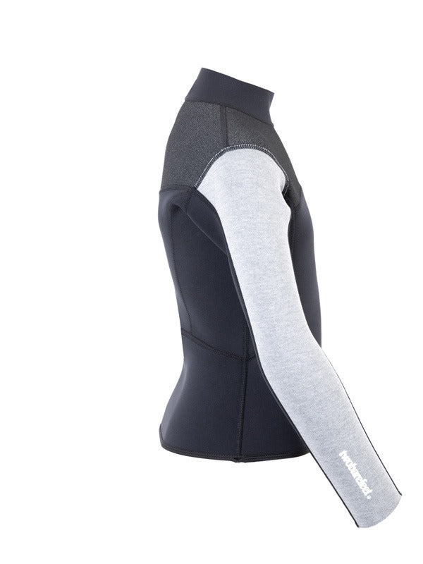 Two Bare Feet Junior Aspect Fleece Lined Zipless Thermal 2.5mm Superstretch Wetsuit Top (Black/Grey/Grey)