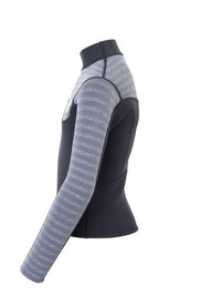Two Bare Feet Junior Aspect Fleece Lined Zipless Thermal 2.5mm Superstretch Wetsuit Top (Black/Grey Stripe)